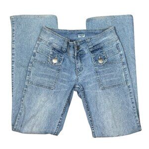 Venus USA Y2K Light Wash Low Rise Jeans Size 7 Rhinestone